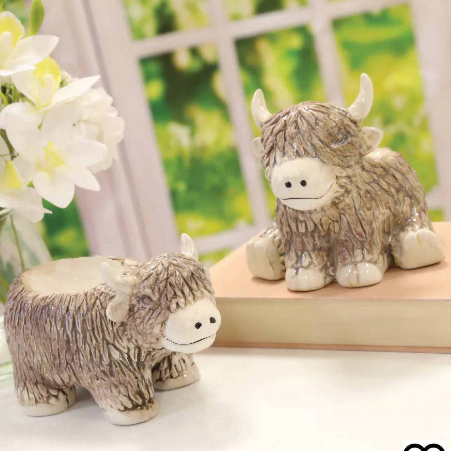 Ceramic Highland Cow Tealight Burner
