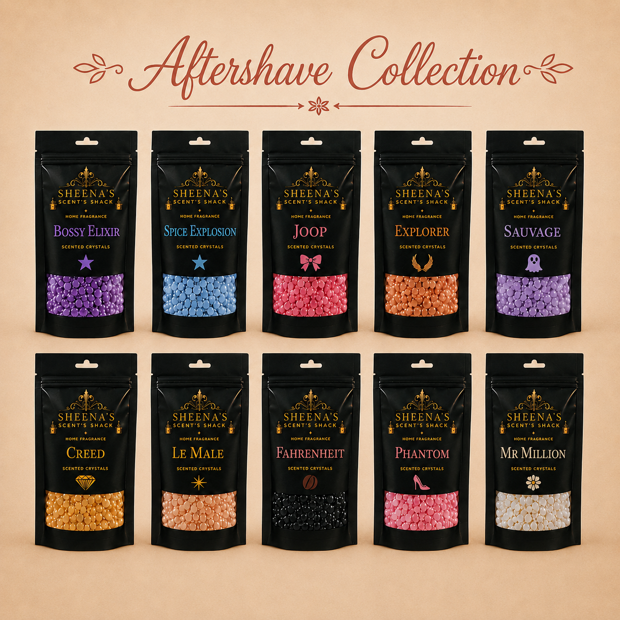 Aftershave Collection, 10 x 60g highly scented sizzlers