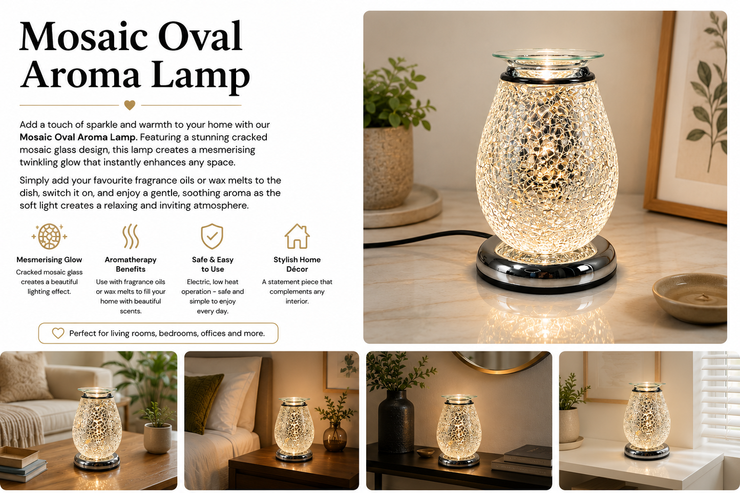 Mosaic Oval Aroma Lamp