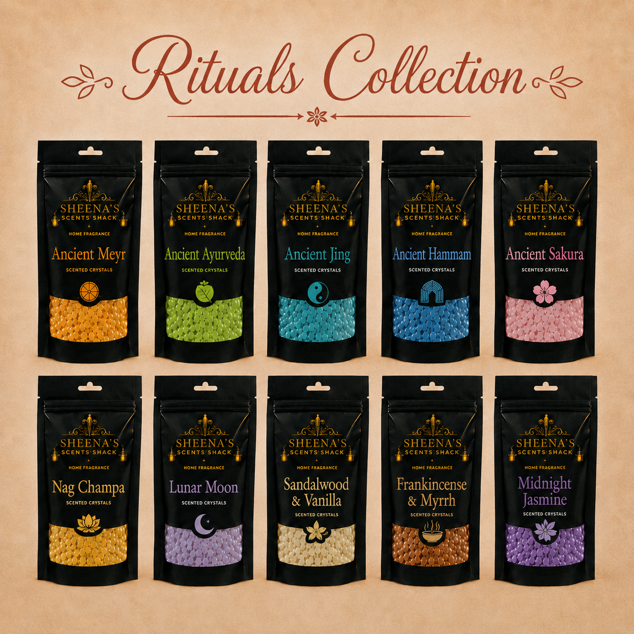 Rituals Collection, 10 x 60g bags of highly scented sizzlers